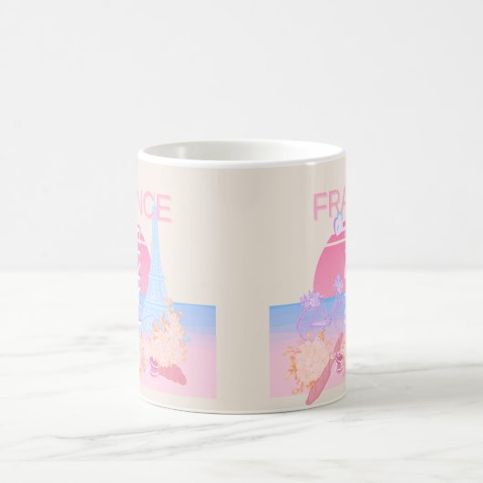Parijs, Frankrijk, Reiskunst, Preppy, Pastel Koffiemok (Center)