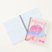 Parijs, Frankrijk, Reiskunst, Preppy, Pastel Notitieboek (Binnen)