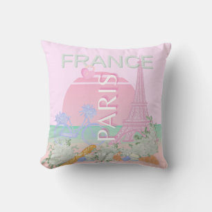 Parijs, Frankrijk, Reiskunst, Preppy, Pastel, Roze Kussen