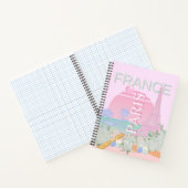 Parijs, Frankrijk, Reiskunst, Preppy, Pastel, Roze Notitieboek (Binnen)