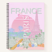 Parijs, Frankrijk, Reiskunst, Preppy, Pastel, Roze Notitieboek (Voorkant)