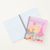 Parijs, Frankrijk, Reiskunst, Preppy, Pastel, Roze Notitieboek (Binnen)
