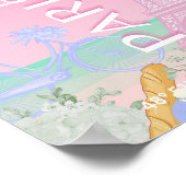 Parijs, Frankrijk, Reiskunst, Preppy, Pastel, Roze Poster (Hoek)