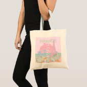 Parijs, Frankrijk, Reiskunst, Preppy, Pastel, Roze Tote Bag (Voorkant (product))