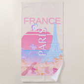 Parijs, Frankrijk, Reiskunst, Preppy, Pastel Strandlaken (Voorkant)
