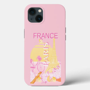 Parijs, Frankrijk, Reiskunst, Preppy, Roze iPhone 13 Hoesje