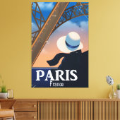 Parijs Frankrijk Reisposter Eiffeltoren Canvas Afdruk (Insitu (Woonkamer))
