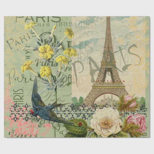 Parijs Frankrijk Reizen  Antiek kunstschilderkunst Cadeaupapier (Vlak)