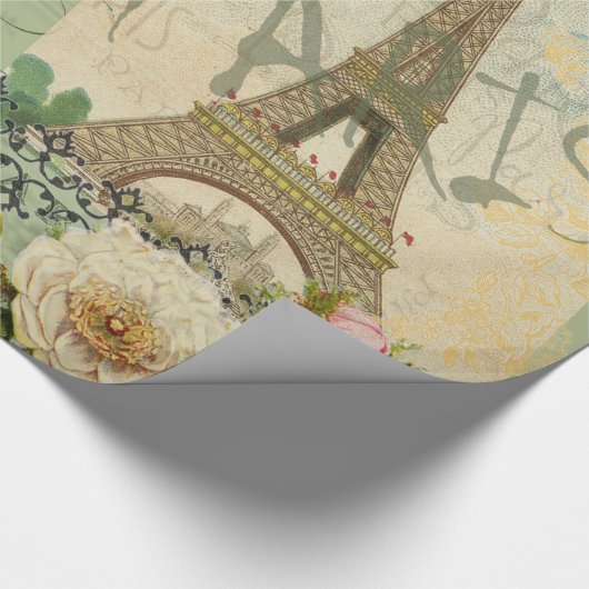 Parijs Frankrijk Reizen Antiek kunstschilderkunst Cadeaupapier (Hoek)