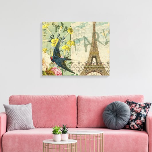 Parijs Frankrijk Reizen Antiek kunstschilderkunst Canvas Afdruk (Insitu (Woonkamer))