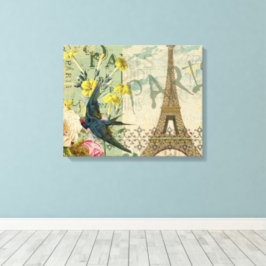 Parijs Frankrijk Reizen Antiek kunstschilderkunst Canvas Afdruk (Insitu (Houten vloer))