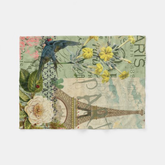 Parijs Frankrijk Reizen  Antiek kunstschilderkunst Fleece Deken (Voorkant (Horizontaal))