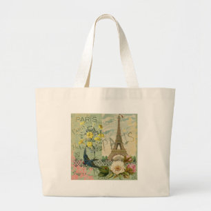 Parijs Frankrijk Reizen Antiek kunstschilderkunst Grote Tote Bag