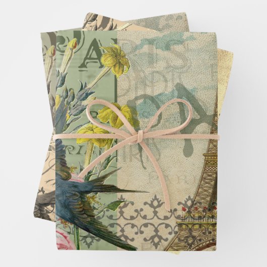 Parijs Frankrijk Reizen  Antiek kunstschilderkunst Inpakpapier Vel (In situ)