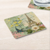 Parijs Frankrijk Reizen  Antiek kunstschilderkunst Kartonnen Onderzetters (Schuin)