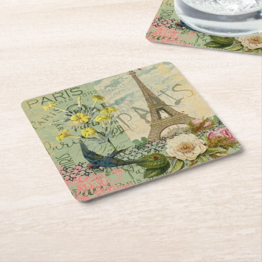 Parijs Frankrijk Reizen Antiek kunstschilderkunst Kartonnen Onderzetters (Schuin)