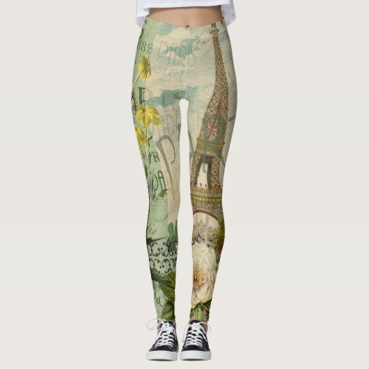 Parijs Frankrijk Reizen  Antiek kunstschilderkunst Leggings (Voorkant)