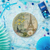 Parijs Frankrijk Reizen  Antiek kunstschilderkunst Papieren Bordje (Feest)