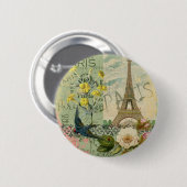 Parijs Frankrijk Reizen  Antiek kunstschilderkunst Ronde Button 5,7 Cm (Voorkant /achterkant)