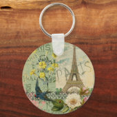 Parijs Frankrijk Reizen  Antiek kunstschilderkunst Sleutelhanger (Voorkant)