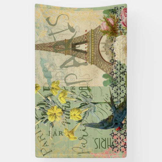 Parijs Frankrijk Reizen  Antiek kunstschilderkunst Spandoek (Verticaal)