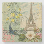 Parijs Frankrijk Reizen  Antiek kunstschilderkunst Stenen Onderzetter (Voorkant)