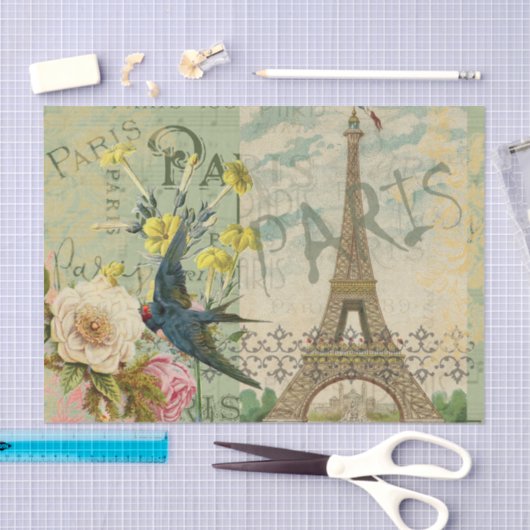 Parijs Frankrijk Reizen  Antiek kunstschilderkunst Tissuepapier (Craft)