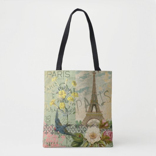 Parijs Frankrijk Reizen Antiek kunstschilderkunst Tote Bag (Voorkant)