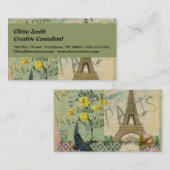 Parijs Frankrijk Reizen Antiek kunstschilderkunst Visitekaartje (Voorkant / Achterkant)