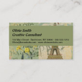 Parijs Frankrijk Reizen  Antiek kunstschilderkunst Visitekaartje (Voorkant)