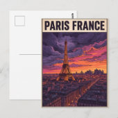 Parijs Frankrijk Reizen Briefkaart (Voorkant / Achterkant)