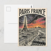 Parijs Frankrijk Reizen Briefkaart (Voorkant / Achterkant)
