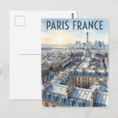 Parijs Frankrijk Reizen Briefkaart (Voorkant / Achterkant)