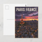 Parijs Frankrijk Reizen Briefkaart (Voorkant / Achterkant)