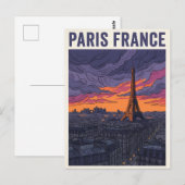 Parijs Frankrijk Reizen Briefkaart (Voorkant / Achterkant)