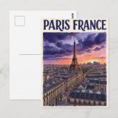 Parijs Frankrijk Reizen Briefkaart (Voorkant / Achterkant)