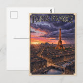 Parijs Frankrijk Reizen Briefkaart (Voorkant / Achterkant)