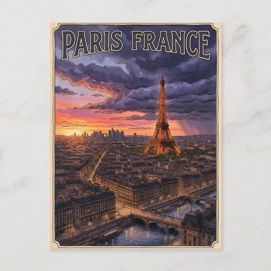 Parijs Frankrijk Reizen Briefkaart (Voorkant)