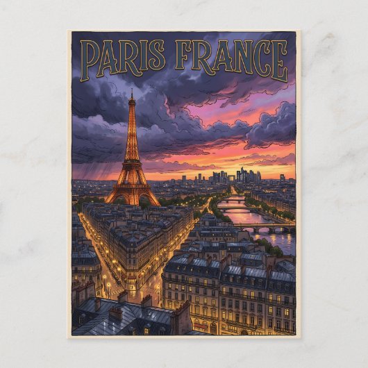 Parijs Frankrijk Reizen Briefkaart (Voorkant)
