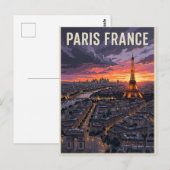 Parijs Frankrijk Reizen Briefkaart (Voorkant / Achterkant)