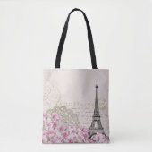 Parijs Frankrijk Reizen Eiffeltoren met Rozen bloe Tote Bag (Voorkant)