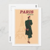 Parijs Frankrijk Reizen Mode Retro Briefkaart (Voorkant / Achterkant)