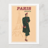 Parijs Frankrijk Reizen Mode Retro Briefkaart (Voorkant)