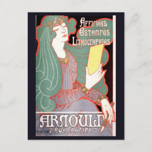 Parijs Frankrijk Retro Whimsical Artistiek Briefkaart