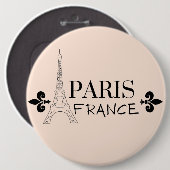 PARIJS FRANKRIJK RONDE BUTTON 6,0 CM (Voorkant /achterkant)