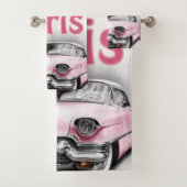 Parijs Frankrijk Roze Auto Badkamer Handdoek Sets (Insitu)