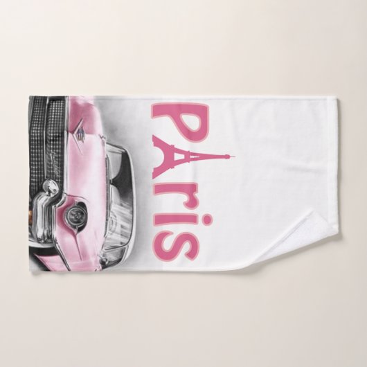 Parijs Frankrijk Roze Auto Badkamer Handdoek Sets (Handdoek)