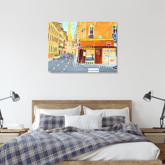 Parijs Frankrijk, Rue. St. Dominique Canvas Print (Insitu (Slaapkamer))