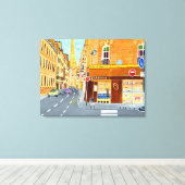 Parijs Frankrijk, Rue. St. Dominique Canvas Print (Insitu (Houten vloer))