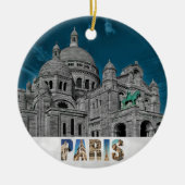 Parijs Frankrijk Sacre Coeur Kerstmis Keramisch Ornament (Voorkant)